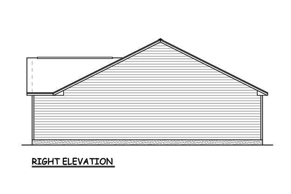 Home Plan Right Elevation of this 3-Bedroom,1198 Sq Ft Plan -200-1021