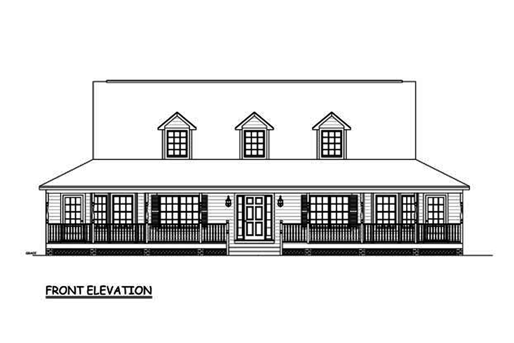 Home Plan Front Elevation of this 3-Bedroom,1704 Sq Ft Plan -200-1024