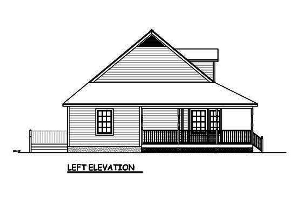 Home Plan Left Elevation of this 3-Bedroom,1704 Sq Ft Plan -200-1024