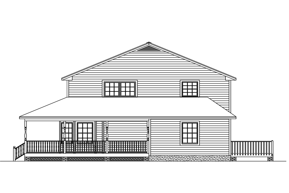 Home Plan Left Elevation of this 5-Bedroom,3130 Sq Ft Plan -200-1025