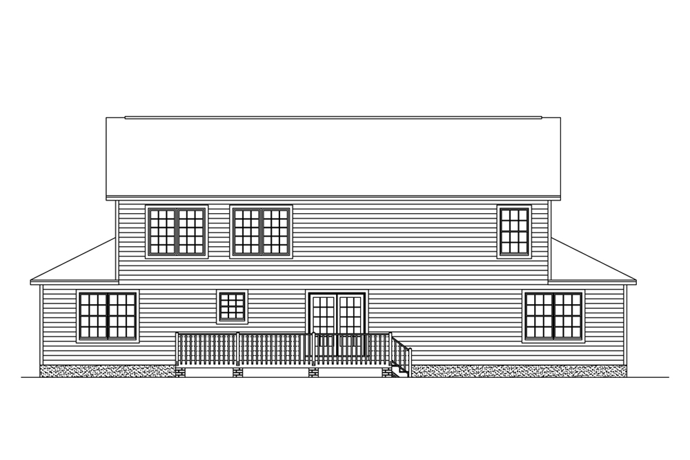 Home Plan Rear Elevation of this 5-Bedroom,3130 Sq Ft Plan -200-1025
