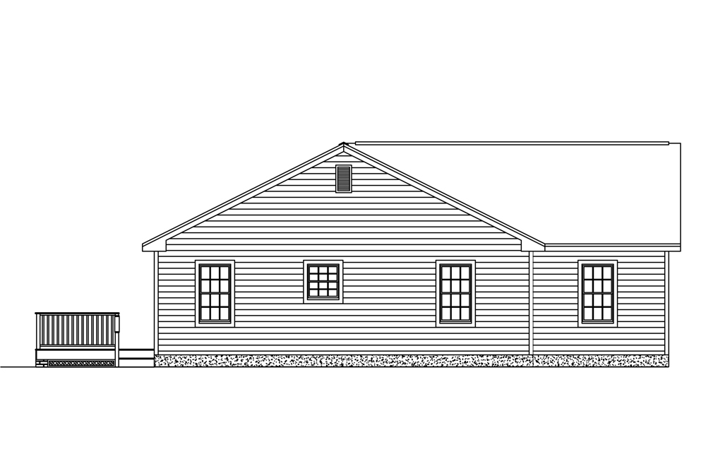 Home Plan Left Elevation of this 3-Bedroom,1386 Sq Ft Plan -200-1027