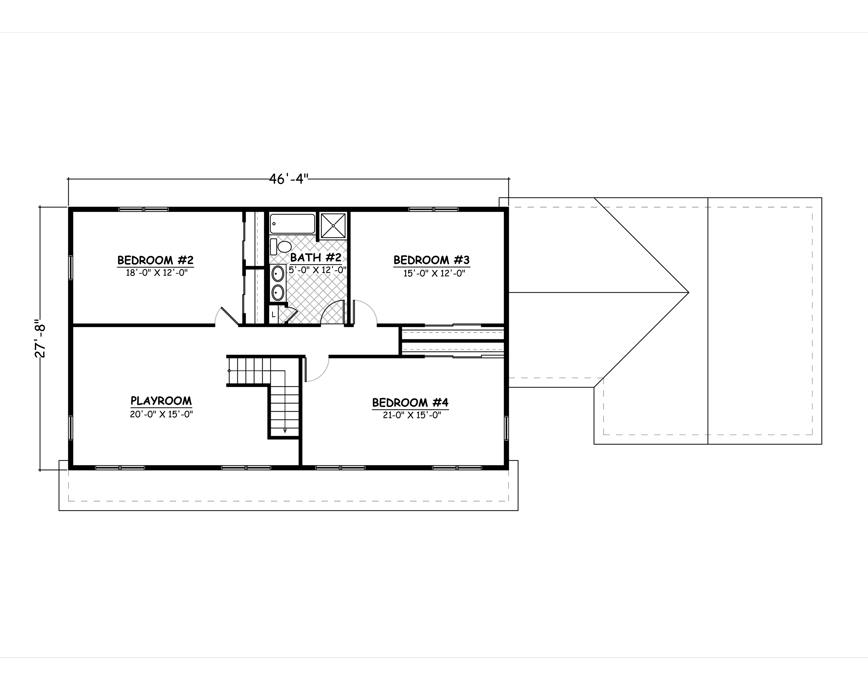 Floor Plan Second Story of Farmhouse Plan #200-1039