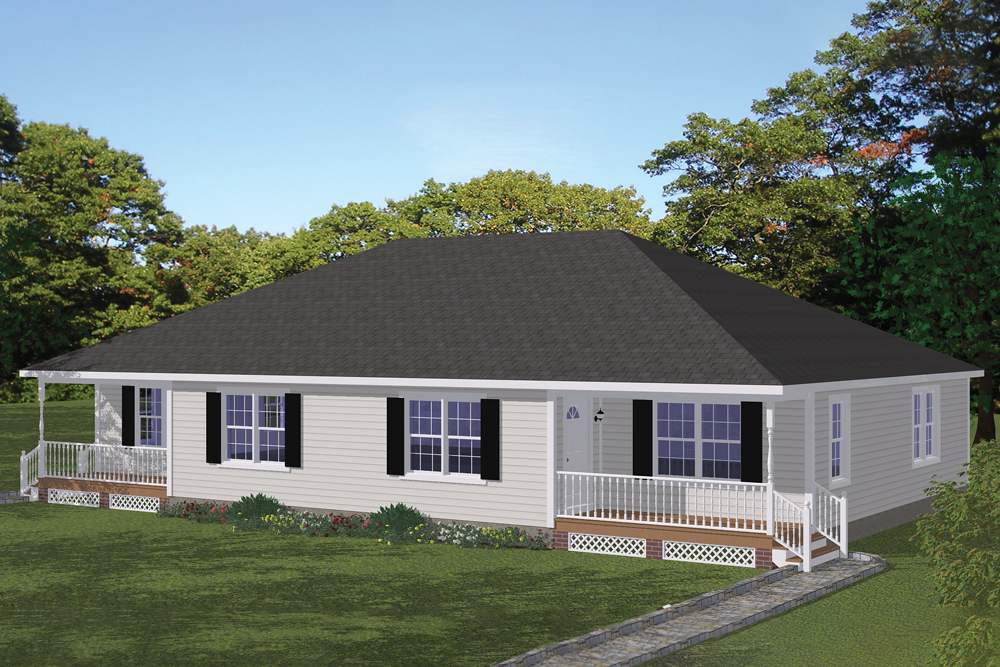 Front elevation of Traditional home (ThePlanCollection: House Plan #200-1041)