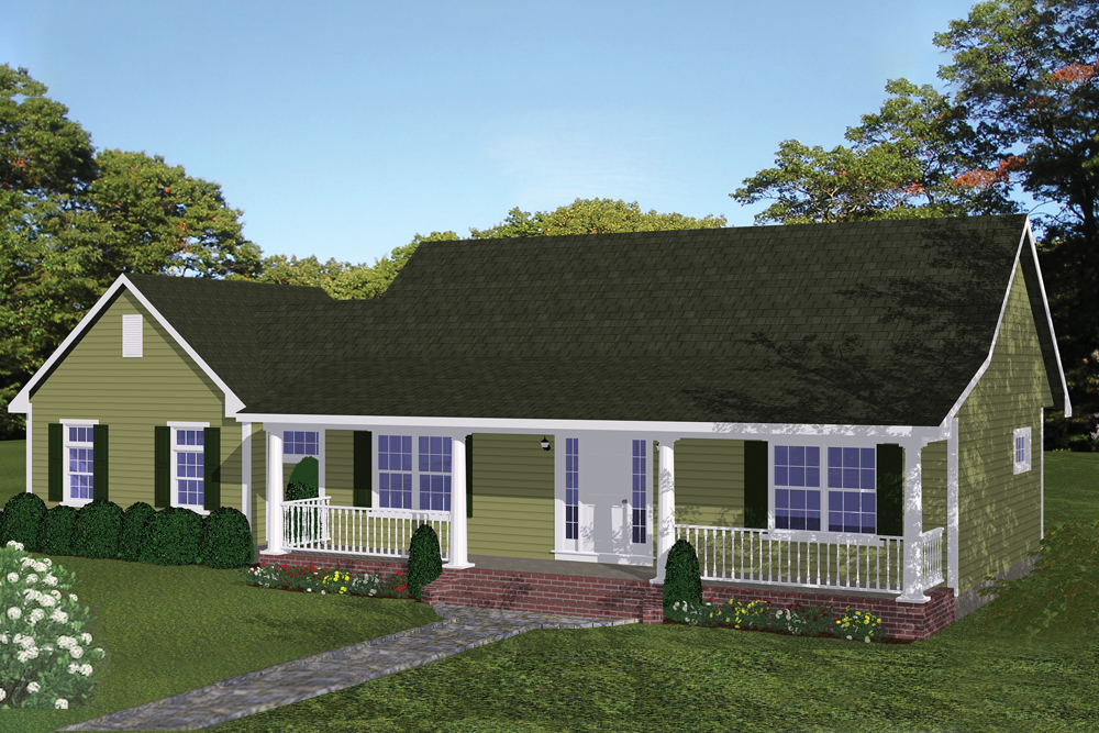 Traditional home plan (ThePlanCollection: House Plan #200-1049)