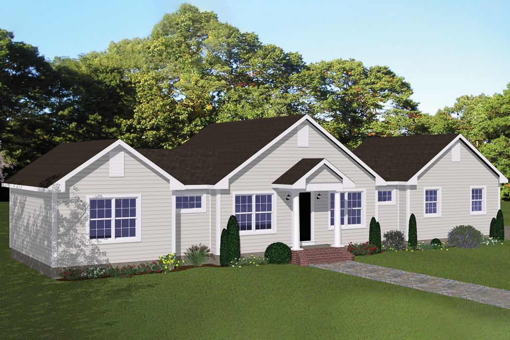 Traditional home plan (ThePlanCollection: House Plan #200-1050)