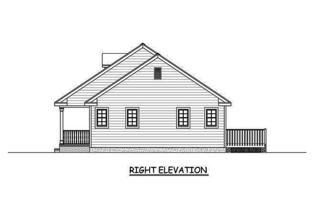 Home Plan Right Elevation of this 3-Bedroom,1324 Sq Ft Plan -200-1053