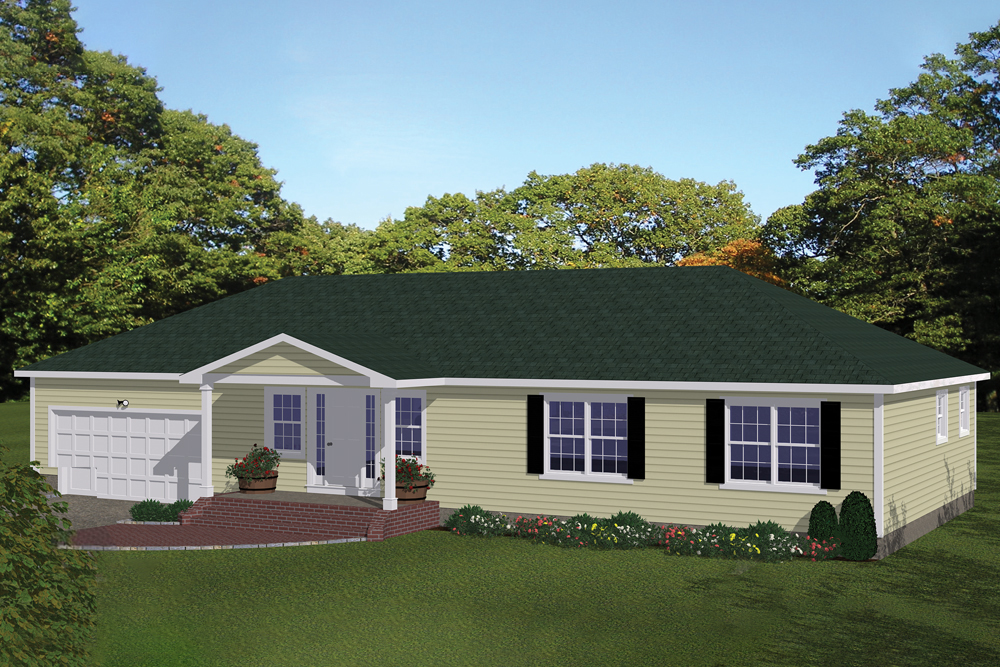 Front elevation of Traditional home (ThePlanCollection: House Plan #200-1054)