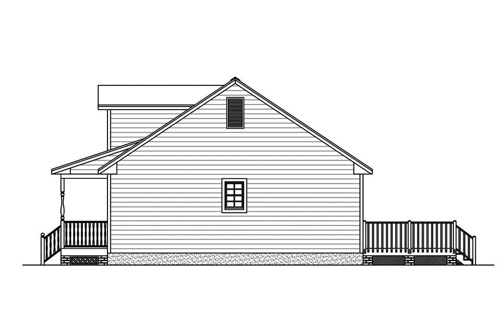 Home Plan Right Elevation of this 3-Bedroom,1381 Sq Ft Plan -200-1057