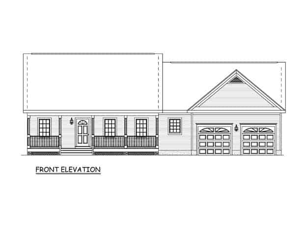 Home Plan Front Elevation of this 3-Bedroom,1360 Sq Ft Plan -200-1063