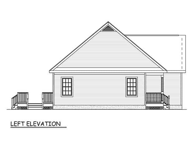 Home Plan Left Elevation of this 3-Bedroom,1360 Sq Ft Plan -200-1063
