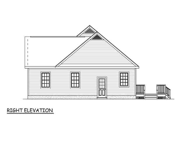 Home Plan Right Elevation of this 3-Bedroom,1360 Sq Ft Plan -200-1063