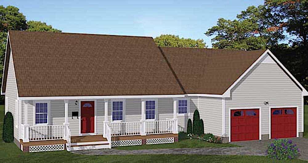 Ranch home (ThePlanCollection: Plan #200-1063)