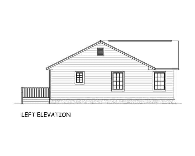 Home Plan Left Elevation of this 3-Bedroom,1480 Sq Ft Plan -200-1066