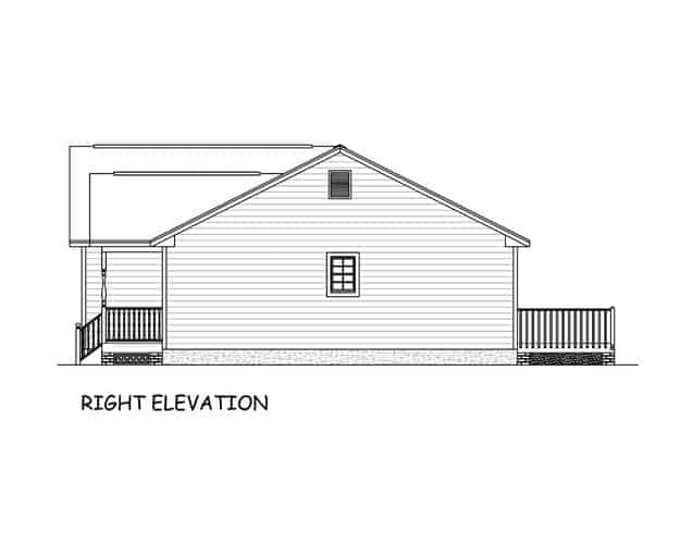 Home Plan Right Elevation of this 3-Bedroom,1480 Sq Ft Plan -200-1066