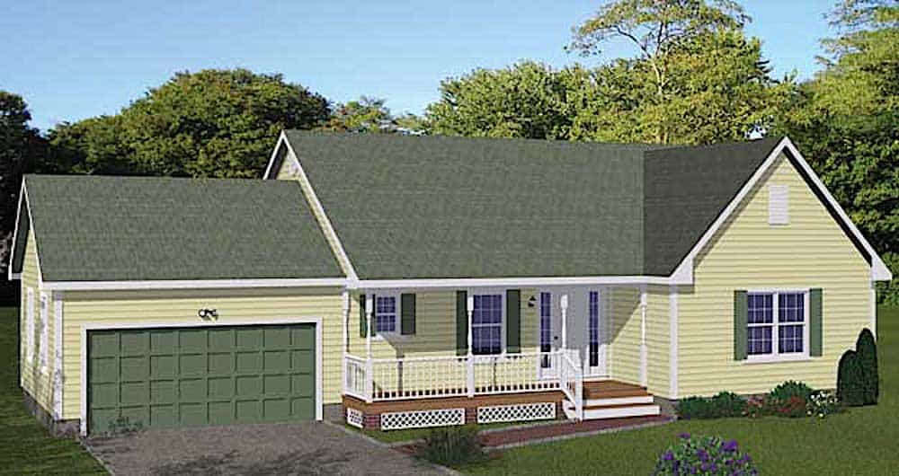 Traditional home (ThePlanCollection: Plan #200-1068)