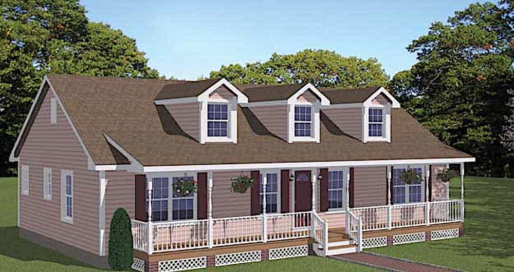 Farmhouse home (ThePlanCollection: Plan #200-1069)