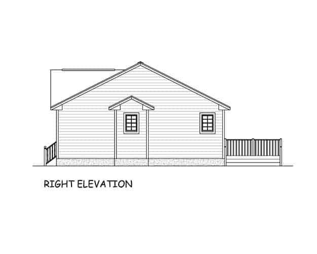 Home Plan Right Elevation of this 3-Bedroom,1293 Sq Ft Plan -200-1070