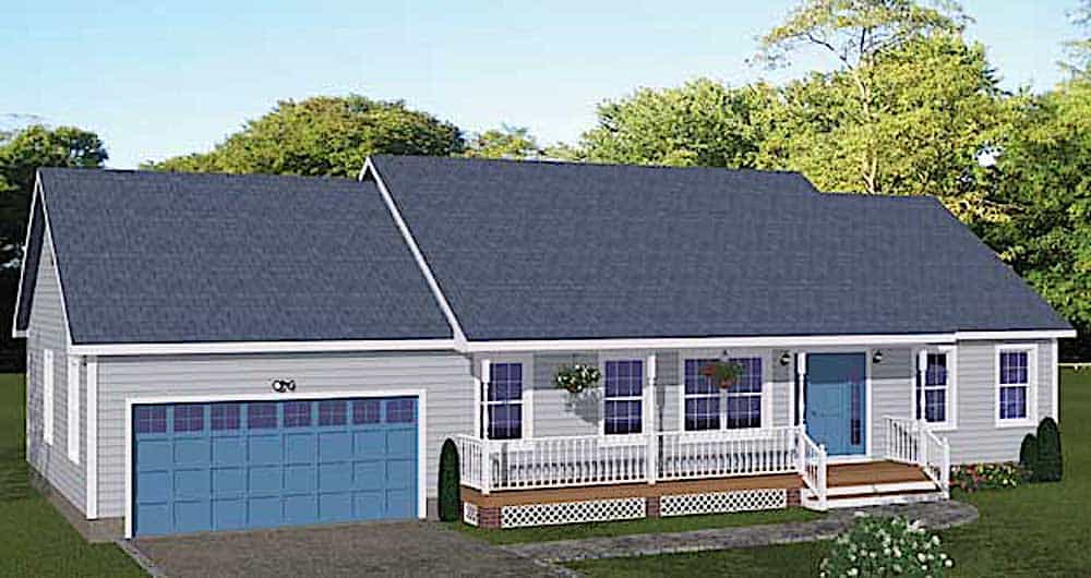 Ranch home (ThePlanCollection: Plan #200-1071)