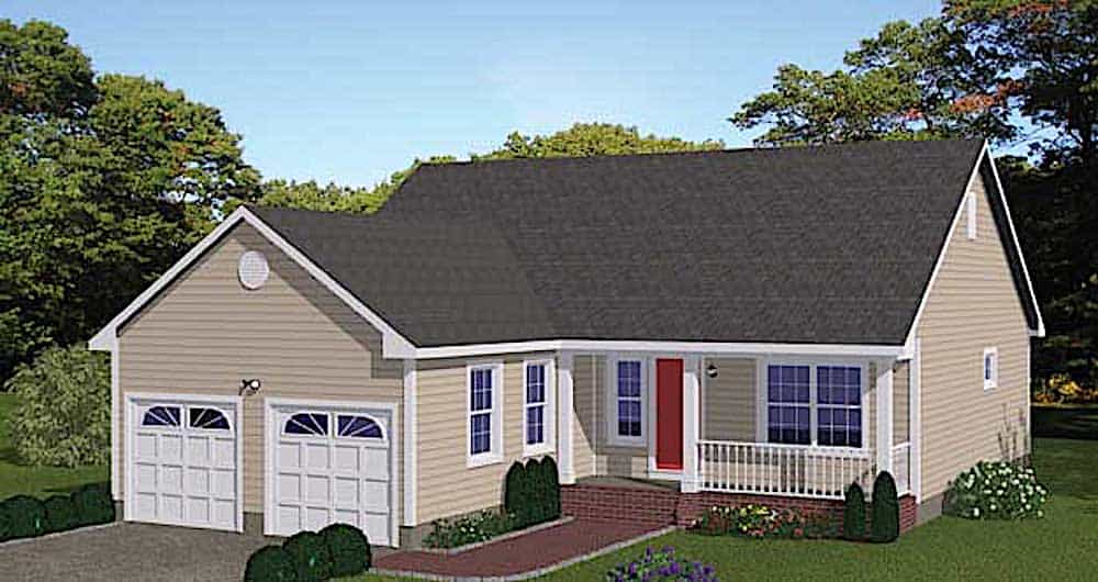 Ranch home (ThePlanCollection: Plan #200-1072)
