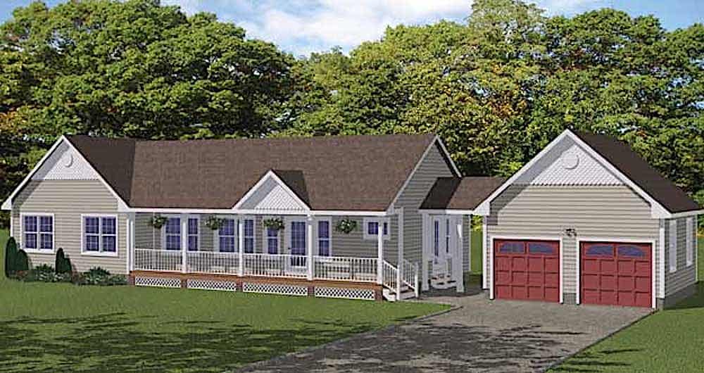 Ranch home (ThePlanCollection: Plan #200-1073)