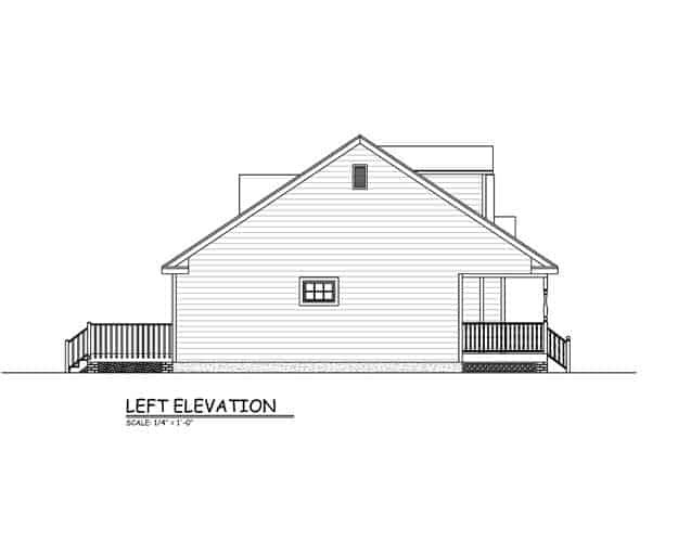 Home Plan Left Elevation of this 3-Bedroom,1370 Sq Ft Plan -200-1075