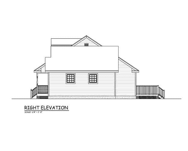 Home Plan Right Elevation of this 3-Bedroom,1370 Sq Ft Plan -200-1075