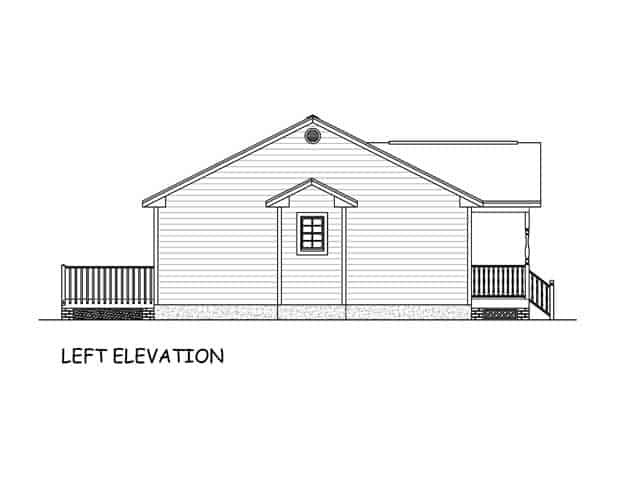 Home Plan Left Elevation of this 3-Bedroom,1345 Sq Ft Plan -200-1077