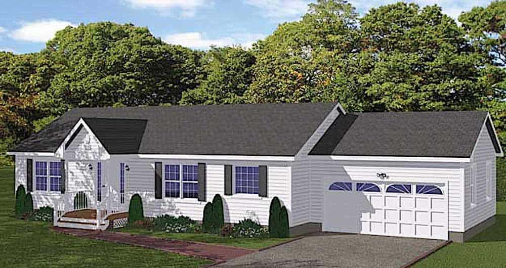 Ranch home (ThePlanCollection: Plan #200-1077)