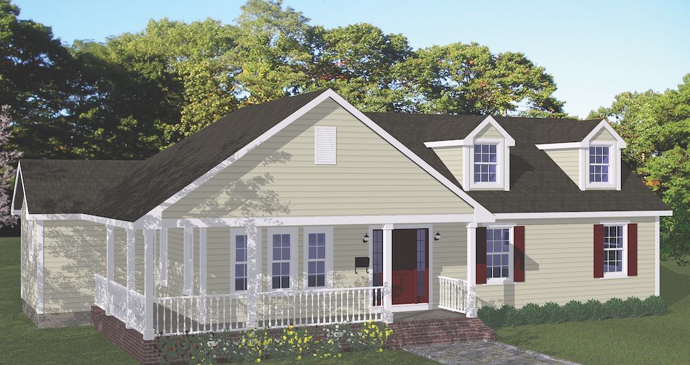 Farmhouse home (ThePlanCollection: Plan #200-1078)