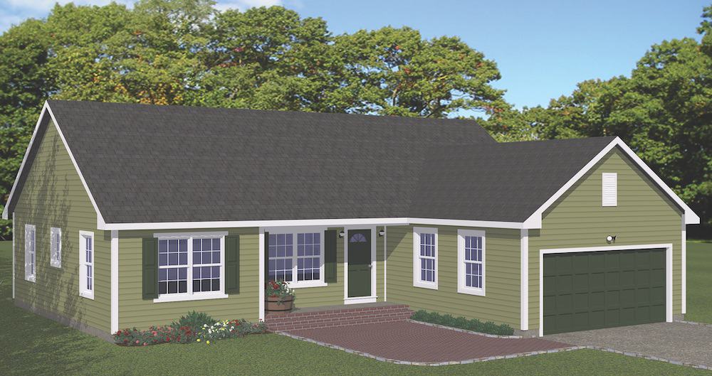 Traditional home (ThePlanCollection: Plan #200-1088)