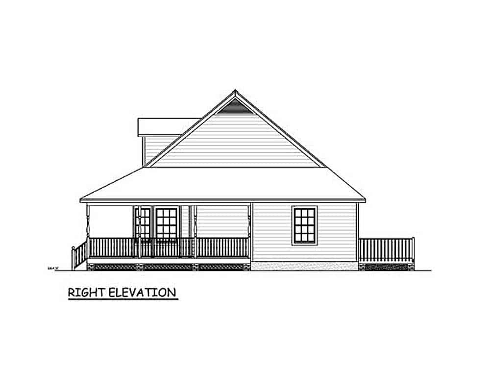 Home Plan Right Elevation of this 3-Bedroom,1704 Sq Ft Plan -200-1089
