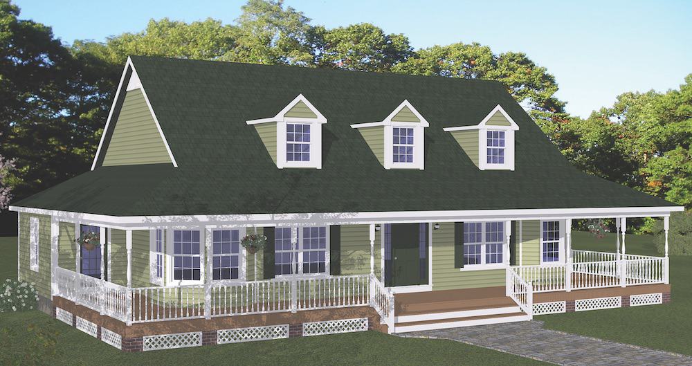 Farmhouse home (ThePlanCollection: Plan #200-1089)