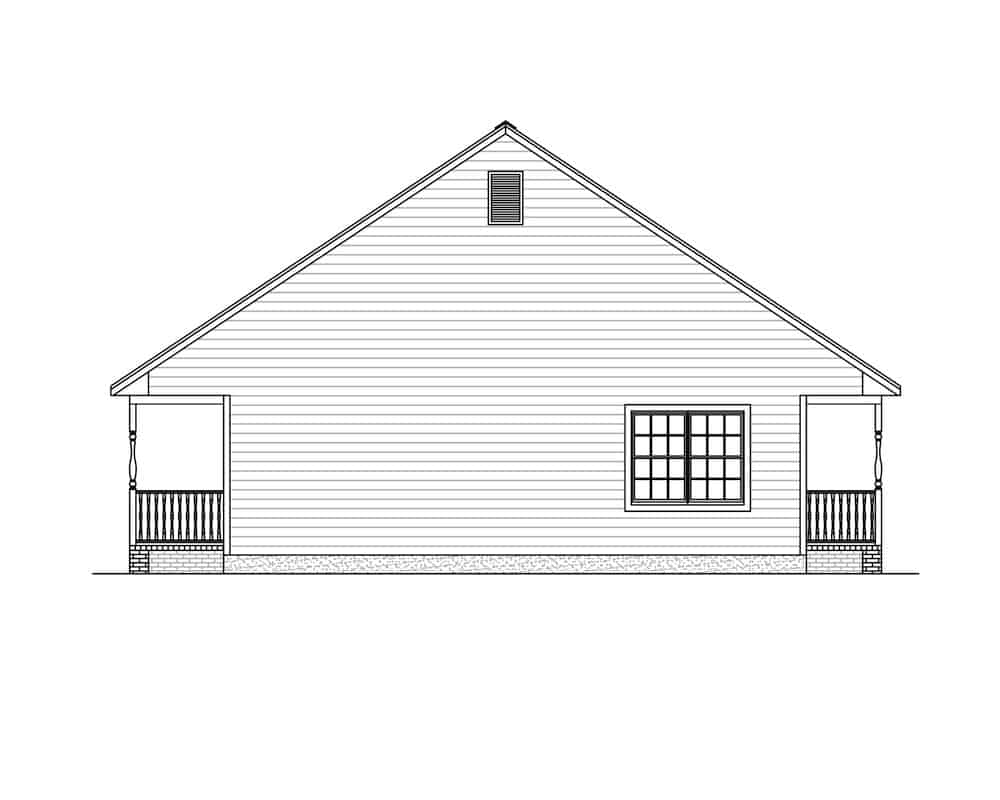 Home Plan Left Elevation of this 32-Bedroom,1268 Sq Ft Plan -200-1090