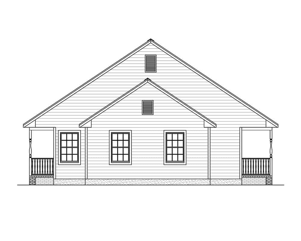 Home Plan Right Elevation of this 32-Bedroom,1268 Sq Ft Plan -200-1090