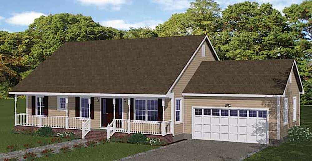 Country home (ThePlanCollection: Plan #200-1090)