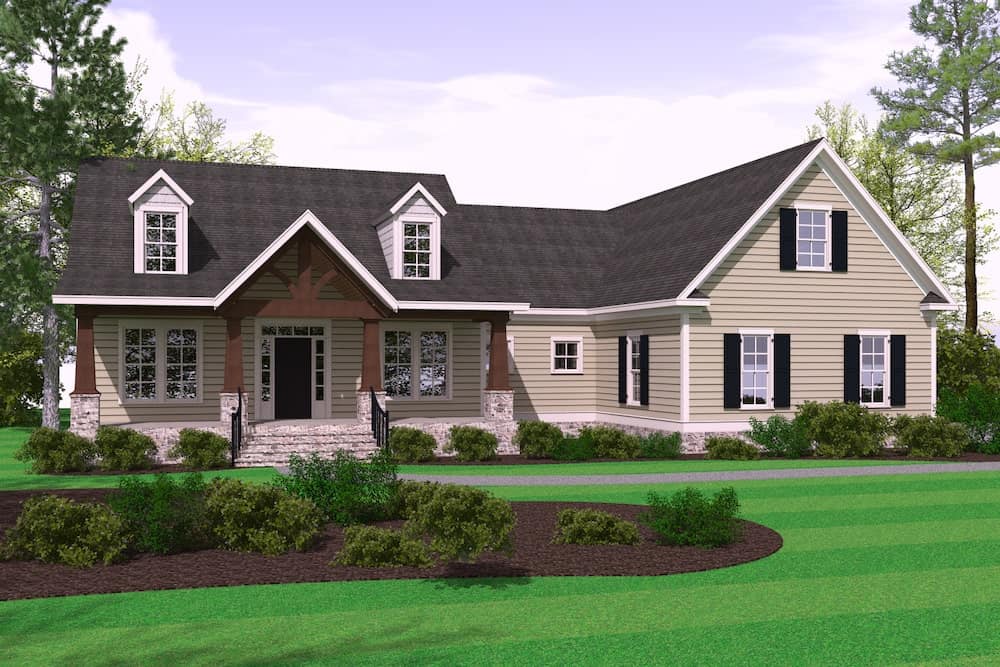 Cape Cod style Farmhouse (ThePlanCollection: Plan #201-1000)