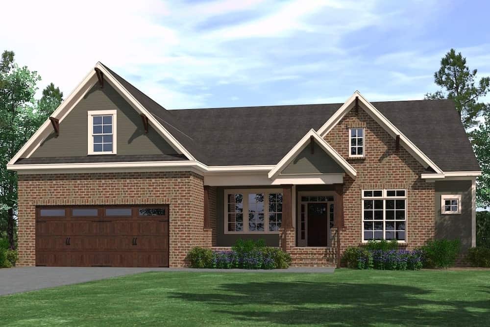 Ranch style house (ThePlanCollection: Plan #201-1001)