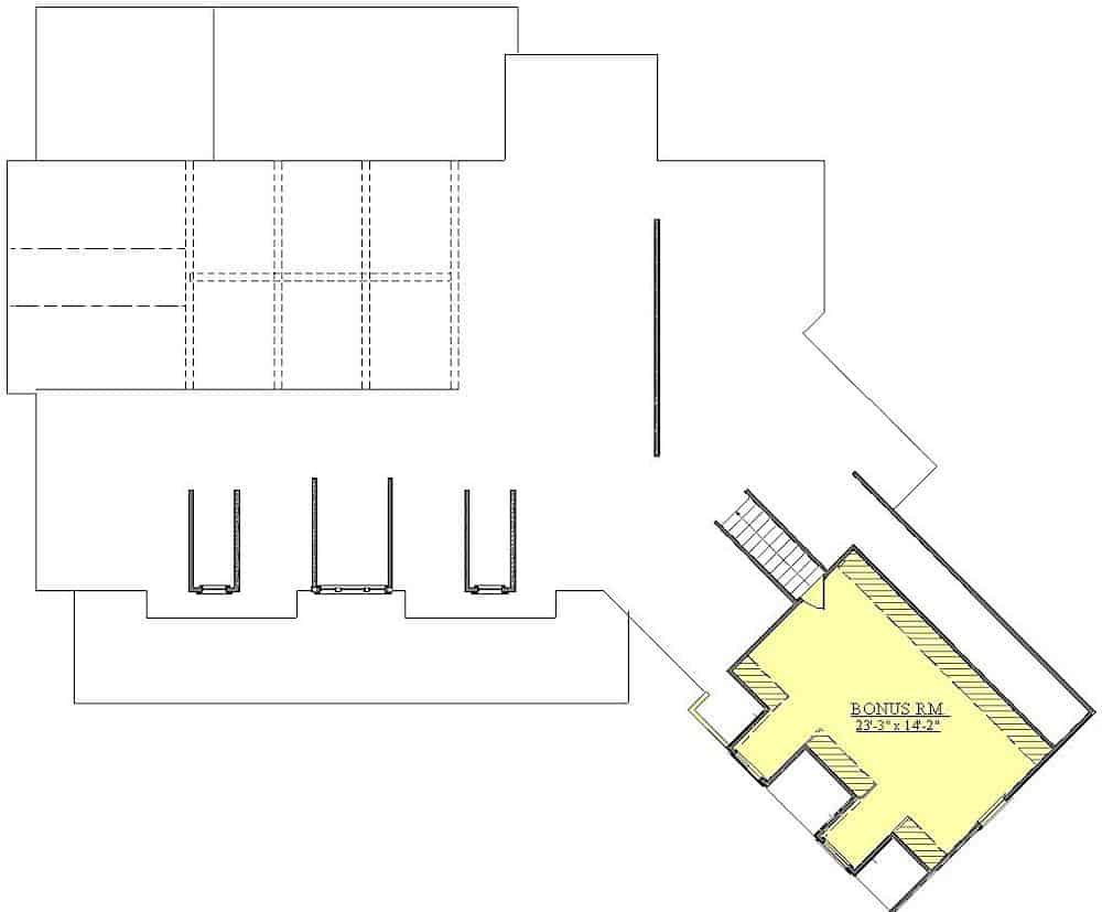 Floor Plan Upper Level of Farmhouse Plan #201-1005