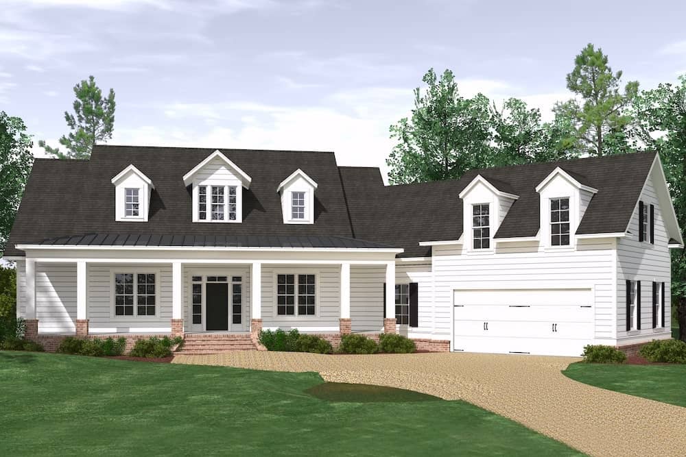 Cape Cod style farmhouse (ThePlanCollection: Plan #201-1005)