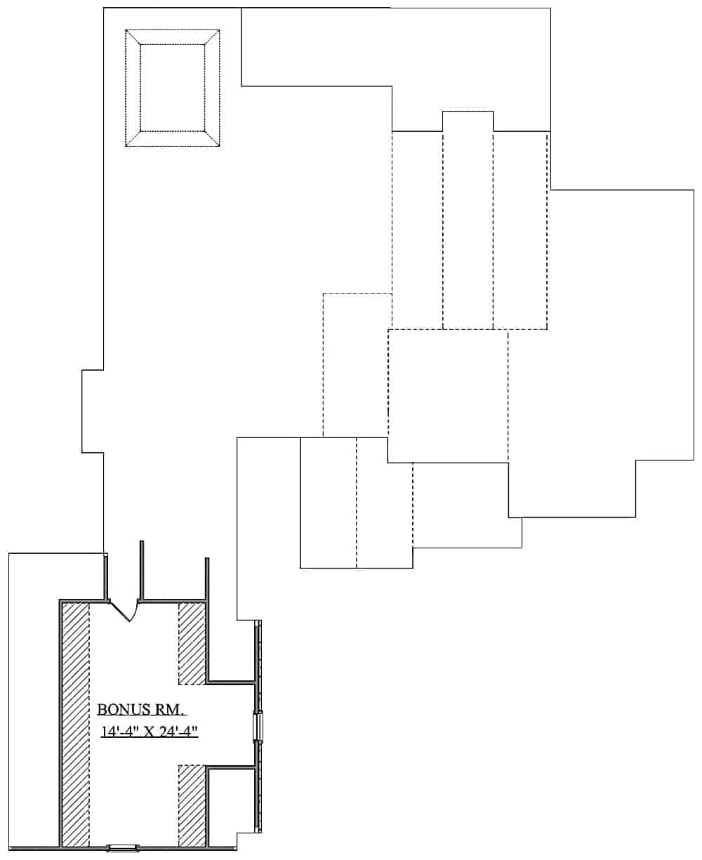 Floor Plan Upper Level of Farmhouse Plan #201-1006