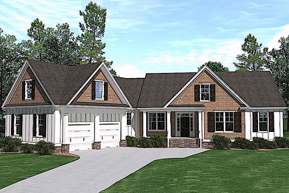Country home (ThePlanCollection: Plan #201-1008)