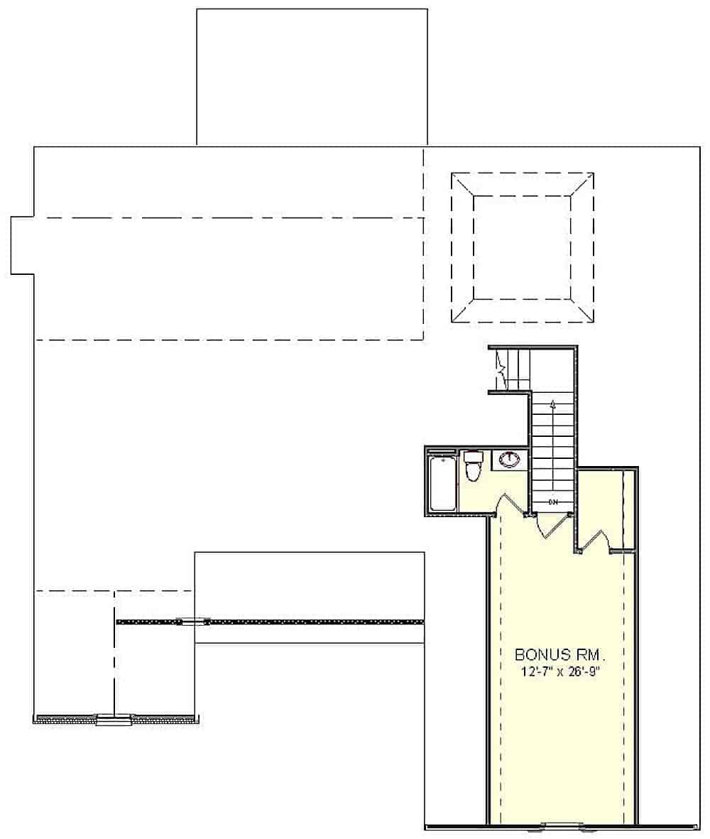 Floor Plan Upper Level of Farmhouse Plan #201-1011
