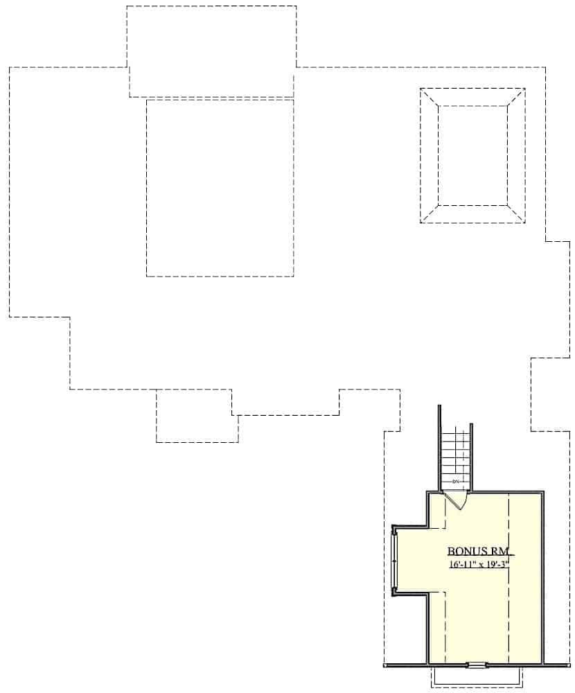 Floor Plan Upper Level of Southern Plan #201-1012