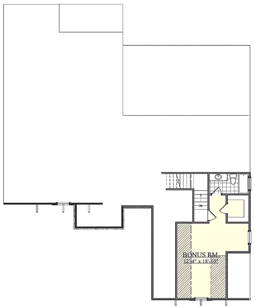 Floor Plan Upper Level of Farmhouse Plan #201-1014