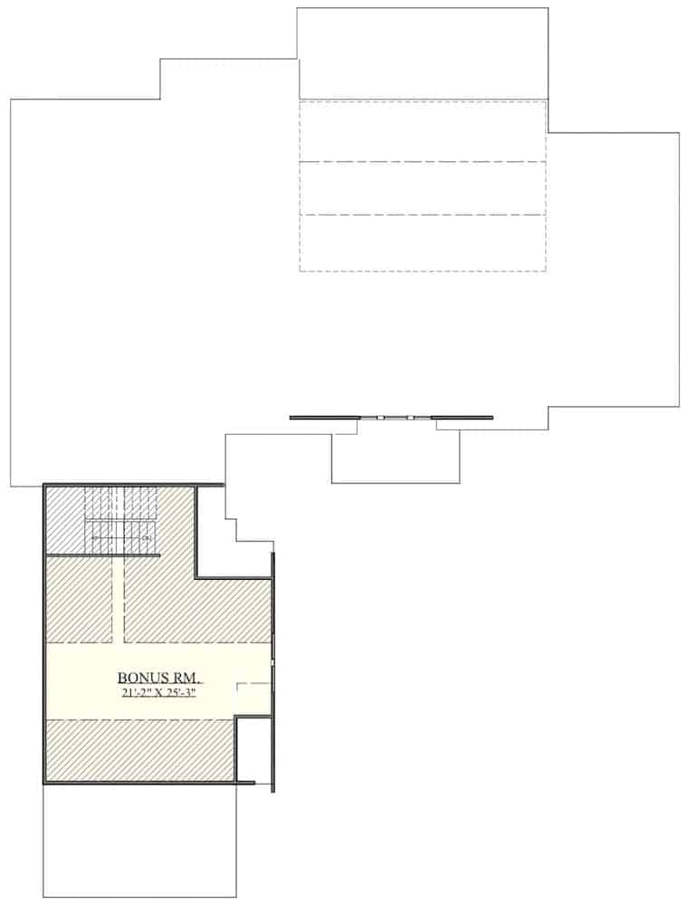 Floor Plan Upper Level of Rustic Plan #201-1016