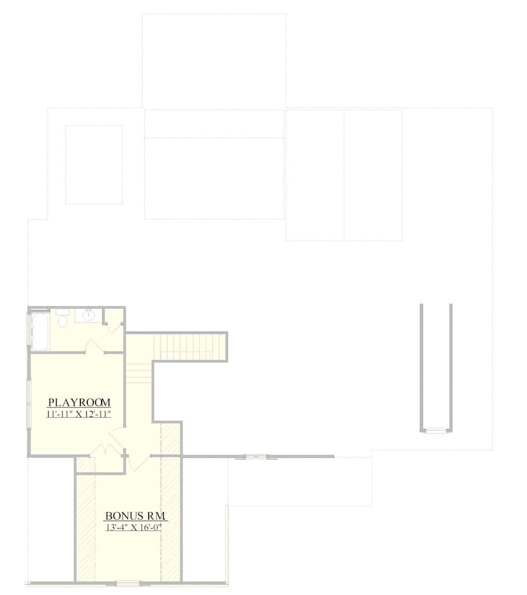 Upper Level of Traditional Plan #201-1018