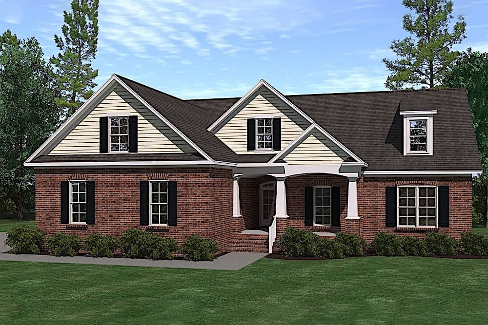 Traditional style house (ThePlanCollection: Plan #201-1018)