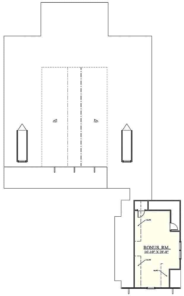 Floor Plan Upper Level of Farmhouse Plan #201-1022