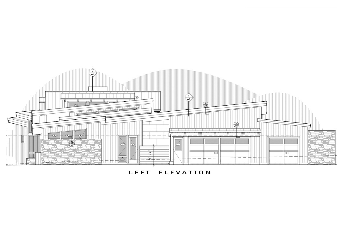 Home Plan Left Elevation of this 3-Bedroom,4036 Sq Ft Plan -202-1001
